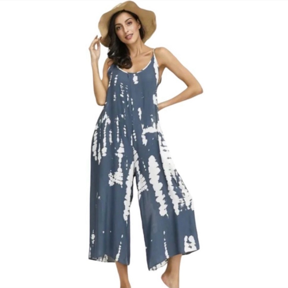Buenos Ninos Blue Tie Dye Jumpsuit lightweight versatile